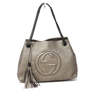 Auth Gucci Soho Medium Leather Shoulder Bag